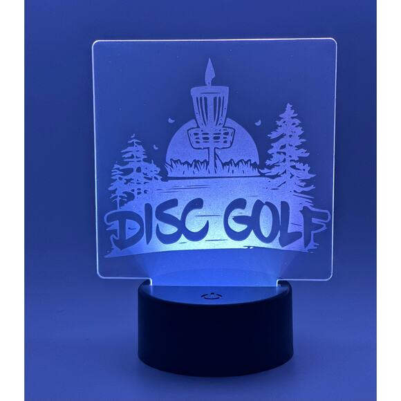 Disc Golf Laser Engraved LED light, Disc Golf Gift, Sport Gift, LED Night Light - Picture 7 of 16